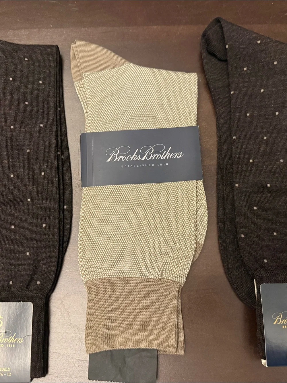 Brooks Brothers Men’s Dress Socks - Brown & Beige
